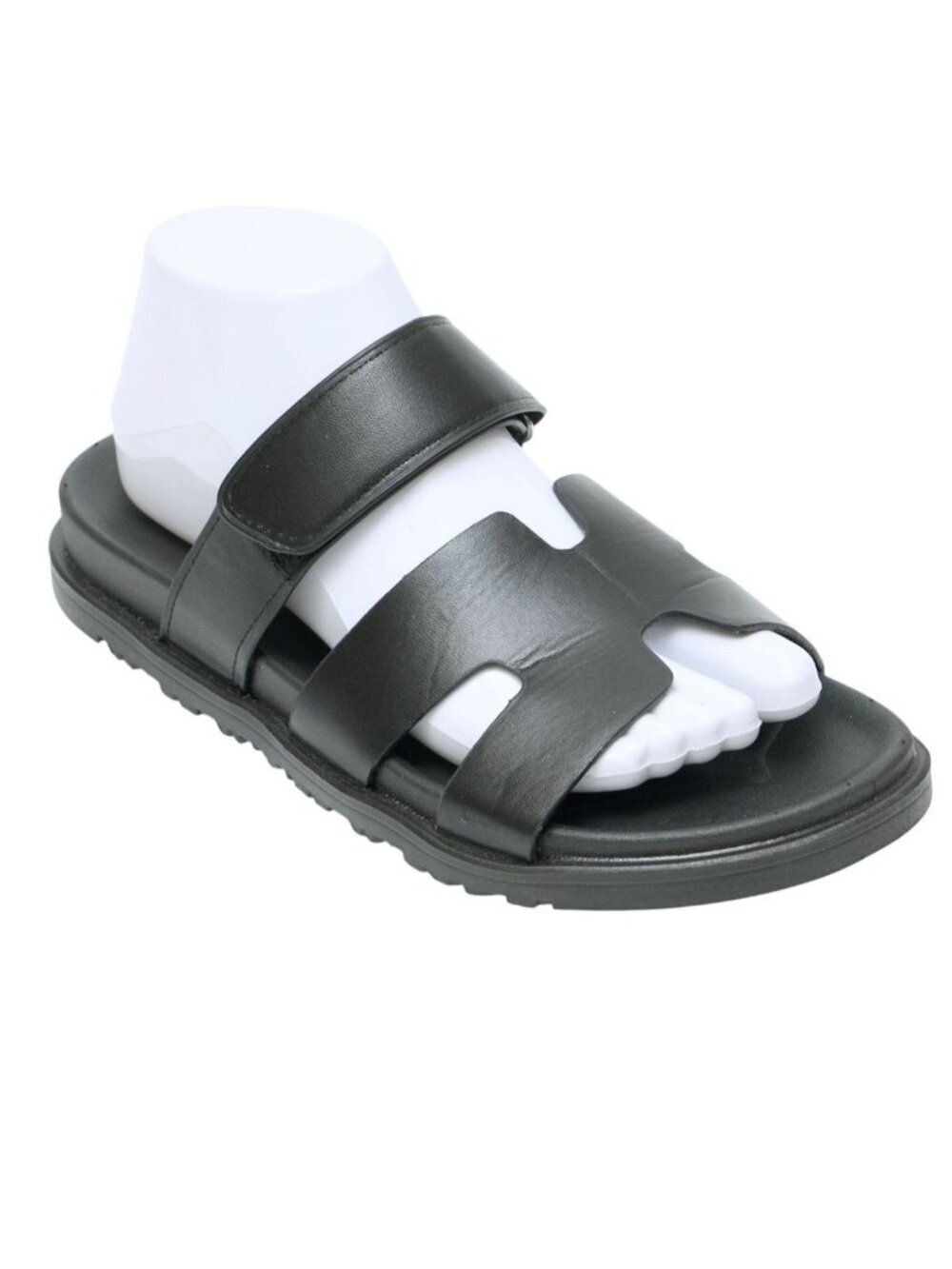 Black Slide Sandals Size 40 / US 9  Chunky Flats Womens Shoes